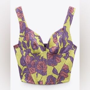 Zara Floral Jacquard Top